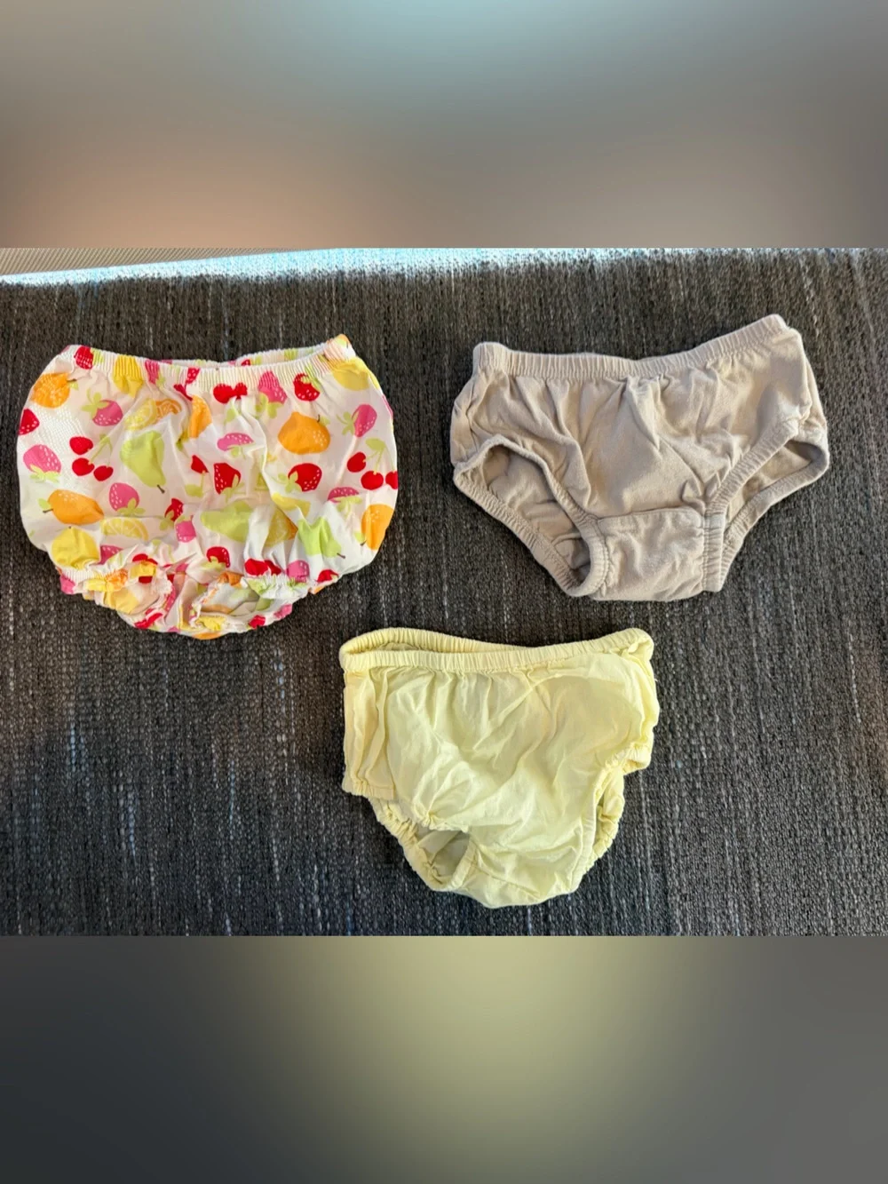 Fruit Print & Solid Yellow & Gray Toddler Diaper Covers